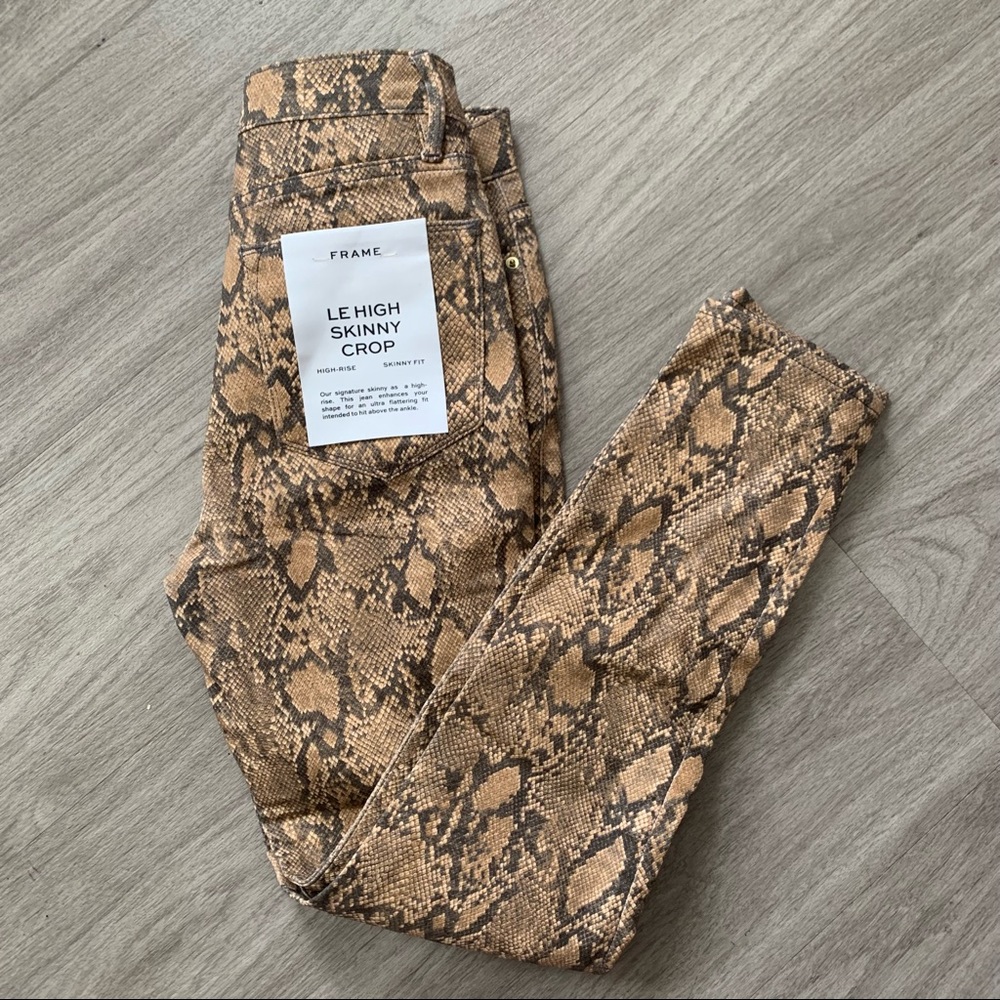 NWT Frame Le high skinny crop snakeskin